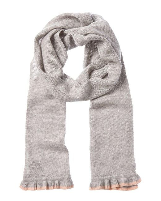 Portolano Gray Ruffled Cashmere Scarf