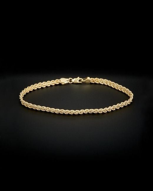 Italian Gold Black 14k Double Row Semi-solid Rope Bracelet