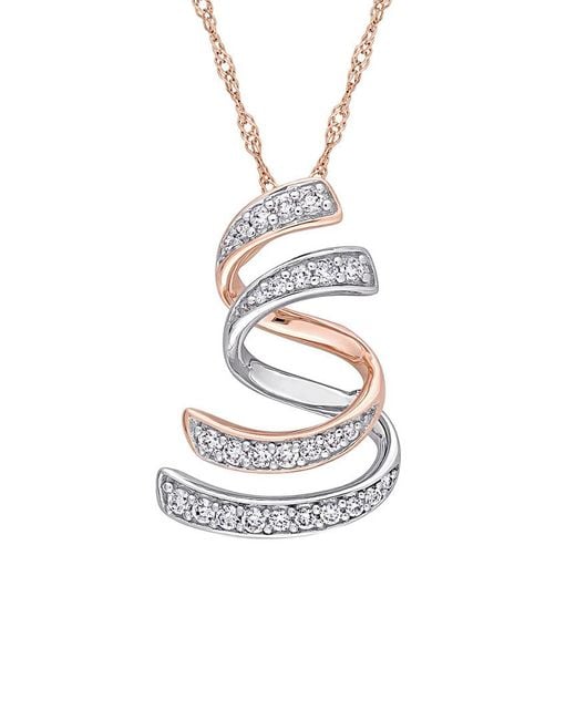 Diamond Select Cuts White 14k Two-tone 0.2 Ct. Tw. Diamond Necklace