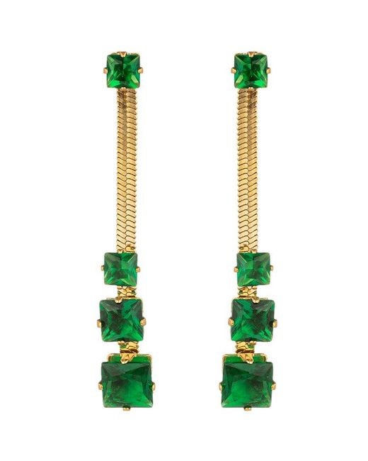 Eye Candy LA Green The Luxe Collection Cz Drop Earrings