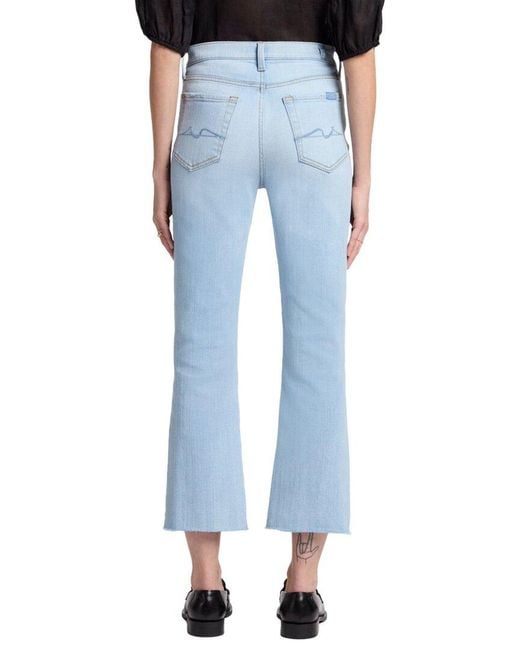 7 For All Mankind Blue High-Waist Slim Kick Tammy 1 Flare Leg Jean