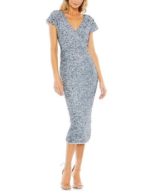 Mac Duggal Blue Midi Dress