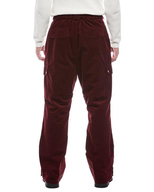 Brunello Cucinelli Red Corduroy Ski Pant for men