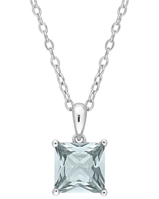 Rina Limor Metallic Silver 2.00 Ct. Tw. Aquamarine Heart Pendant Necklace