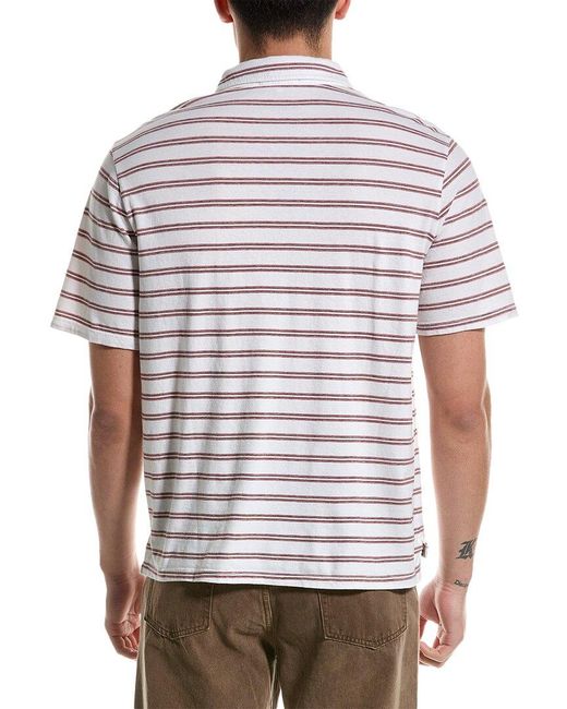 Save Khaki White Stripe Polo Shirt for men