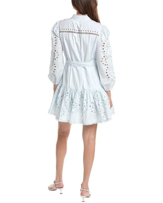 Avec Les Filles Blue Broderie Anglaise Shirtdress