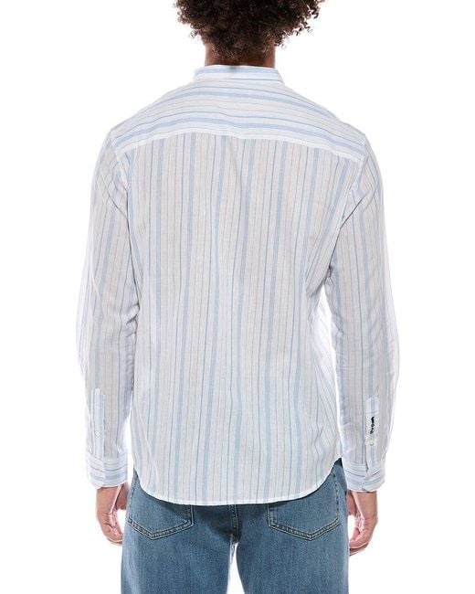 Gas White Linen-Blend Shirt for men