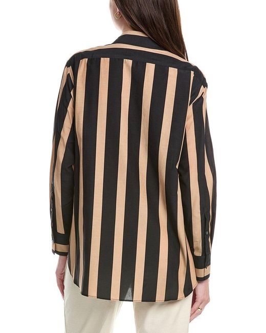 3.1 Phillip Lim Brown Poplin Silk-Blend Top