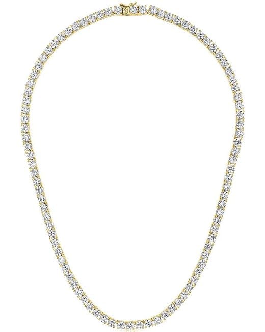 Genevive Jewelry Metallic 14k Over Silver Cz Necklace