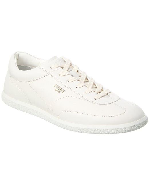 Fendi White Light Leather Sneaker for men