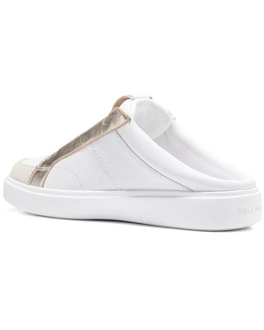 Cole Haan White Coaster Leather Mule Sneaker