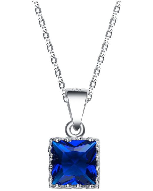 Genevive Jewelry Blue Silver Plated Necklace