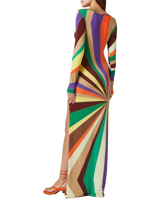 CHARLOTTE GREEN Orange Charlotte Printed Maxi Dress