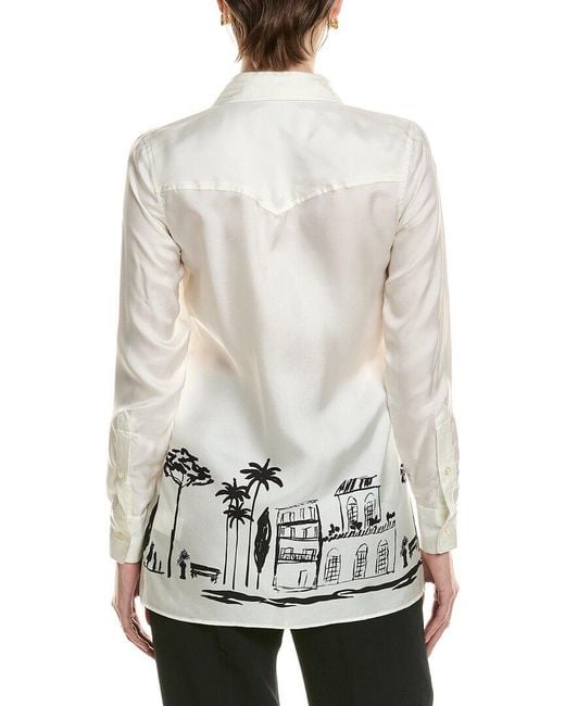 Officine Generale White Catherine Silk Shirt