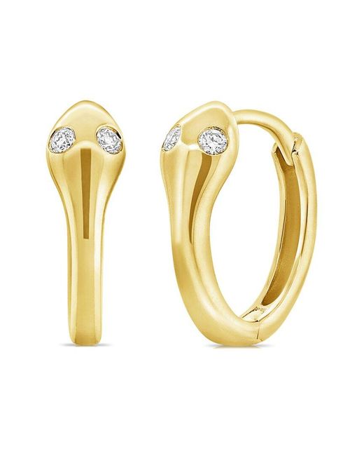 Sabrina Designs Metallic 14k 0.04 Ct. Tw. Diamond Snake Huggie Earrings