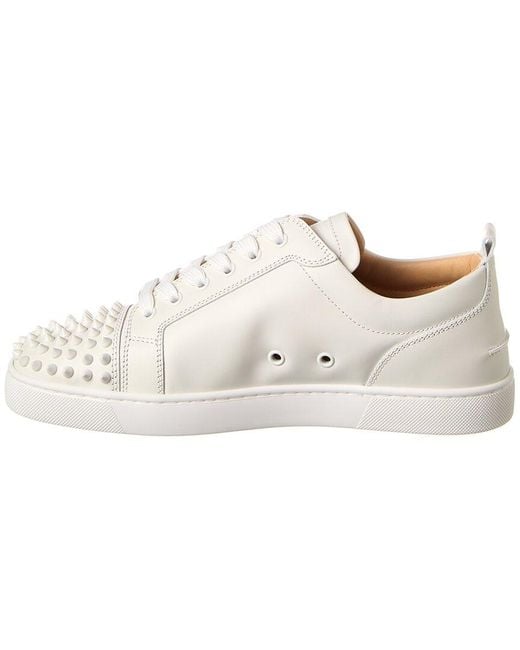 Christian Louboutin White Louis Junior Spikes Leather Sneaker for men