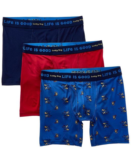 Life Is Good. Blue 3pk Super Soft Boxer Brief for men