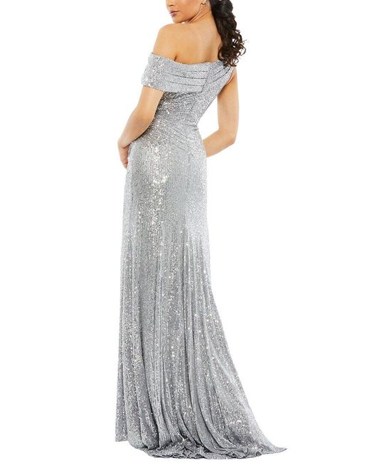 Mac Duggal Blue Sequin Gown