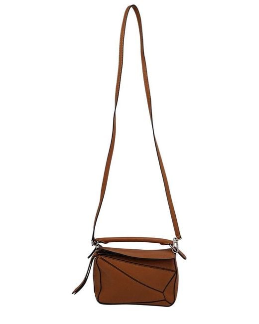 Loewe Natural Brown Leather Puzzle Mini Bag (authentic Pre-loved)