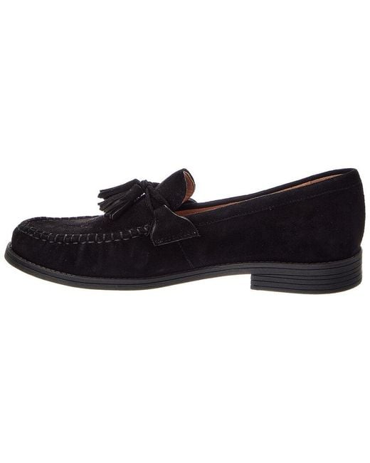 Cole Haan Black Stassi Soft Tassel Suede Loafer