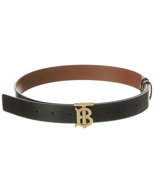 Burberry Brown Logo Reversible Leather Belt