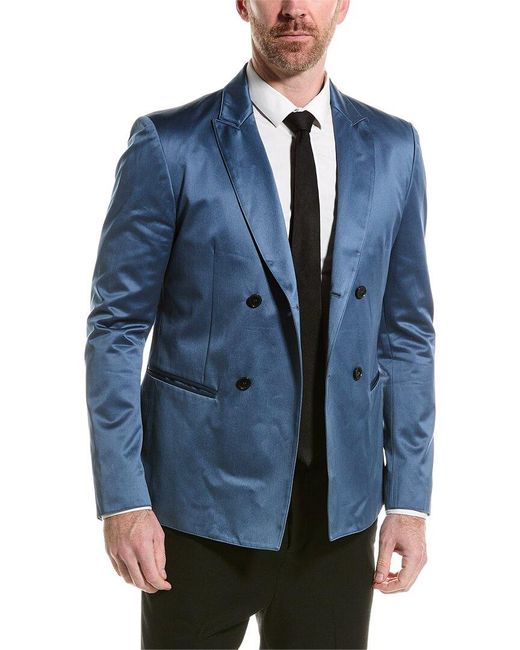 John Varvatos Blue Slim Fit Jacket for men