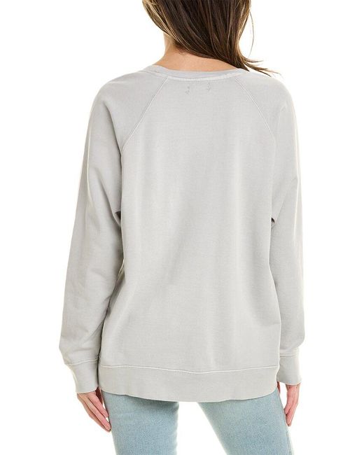 Onia Gray Garment Dye Oversized Crewneck Sweatshirt