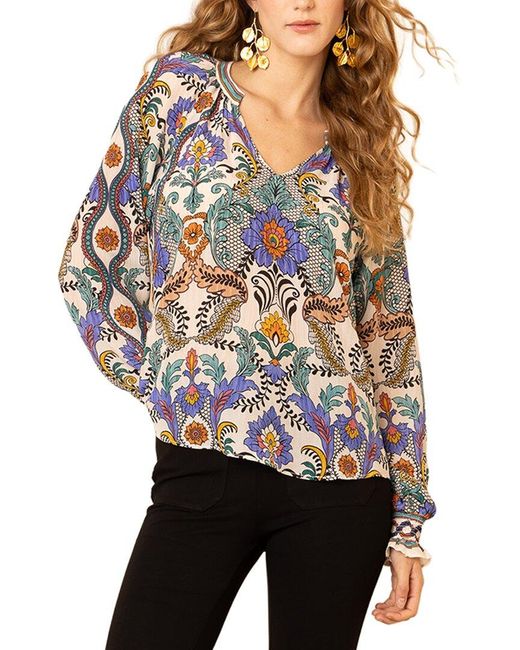 Hale Bob Red Whitley Silk Top