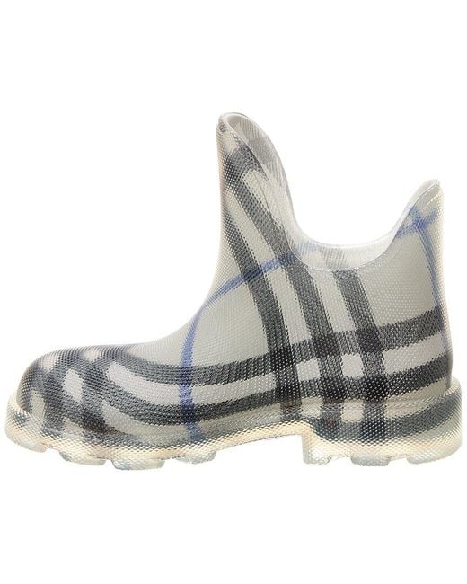 Burberry Gray Marsh Vintage Check Rubber Rain Boot