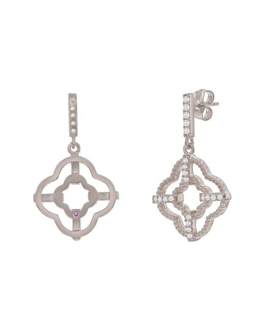 Suzy Levian CZ Jewelry Metallic Suzy Levian Silver Cz Dangle Earrings