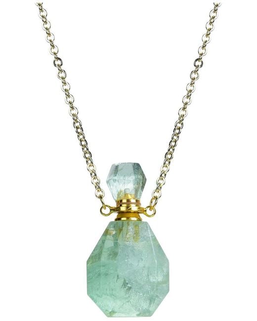 Eye Candy LA Metallic Agate Aromatherapy Bottle Necklace