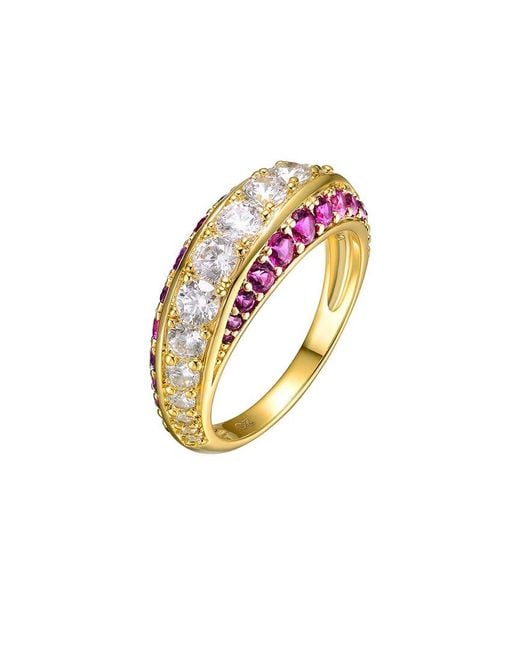Rachel Glauber White 14k Over Silver Cz Ring