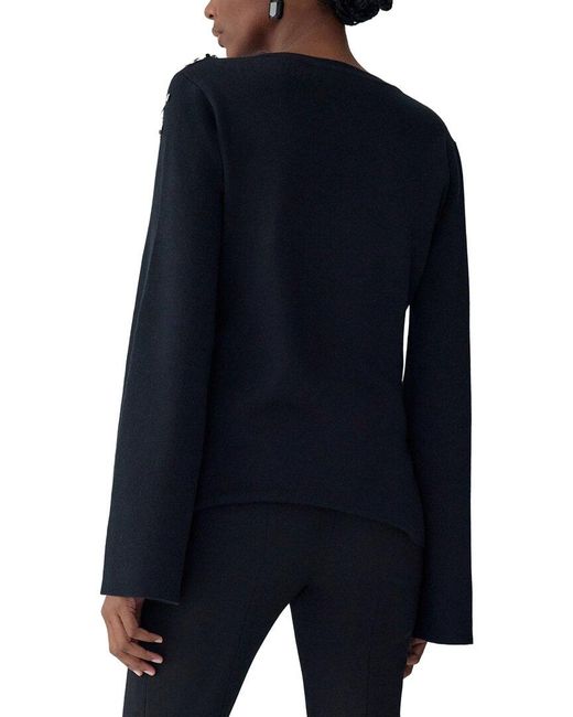 Carolina Herrera Blue Knit Top