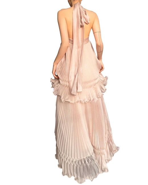 Linda Charm Pink Embellished Maxi Dress