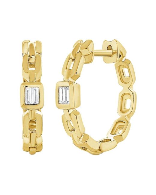 Diana M Metallic Fine Jewelry 14k 0.08 Ct. Tw. Diamond Huggie Earrings