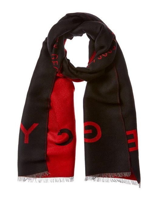 Givenchy Embroidered Logo Wool & Silk-blend Scarf