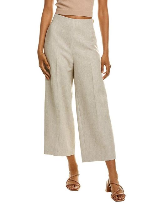 Vince Side Button Crop Wide Wool-blend Pant in Grey (Grey) - Save 1% ...