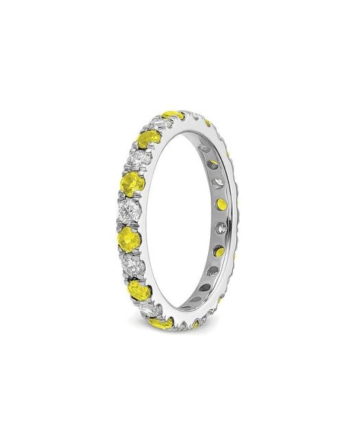Lab Grown Gemstones White 14K 1.75 Ct. Tw. Lab-Grown Diamond & Lab-Grown Sapphire Eternity Ring