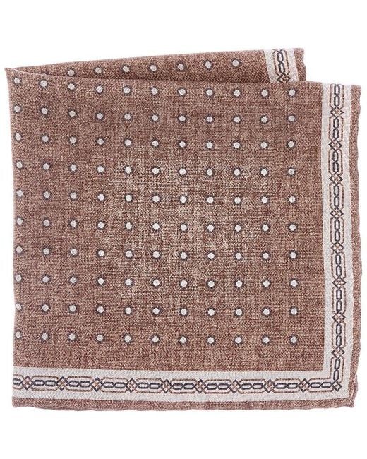 Brunello Cucinelli Brown Silk Pocket Square for men