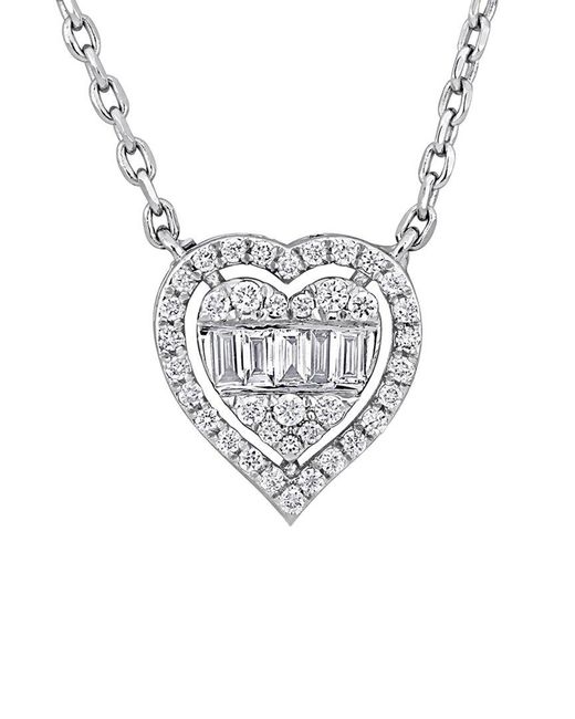 Rina Limor White 14k 0.27 Ct. Tw. Diamond Heart Necklace