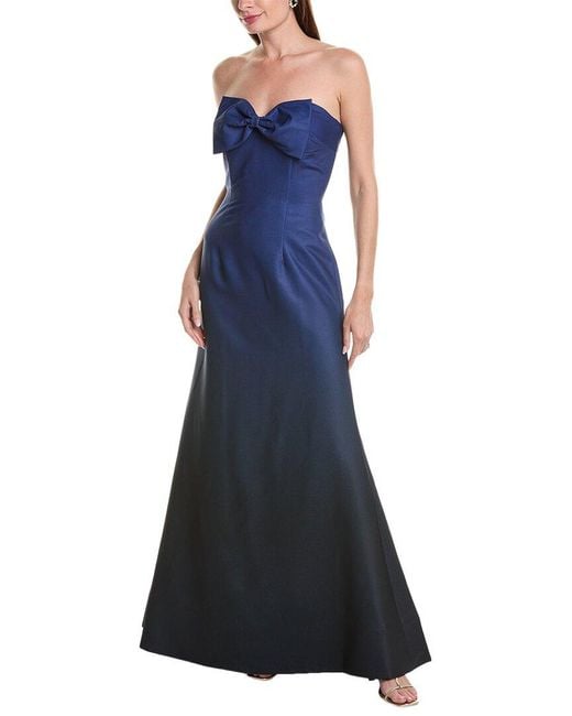 Rene Ruiz Blue Bow Bodice Mermaid Gown