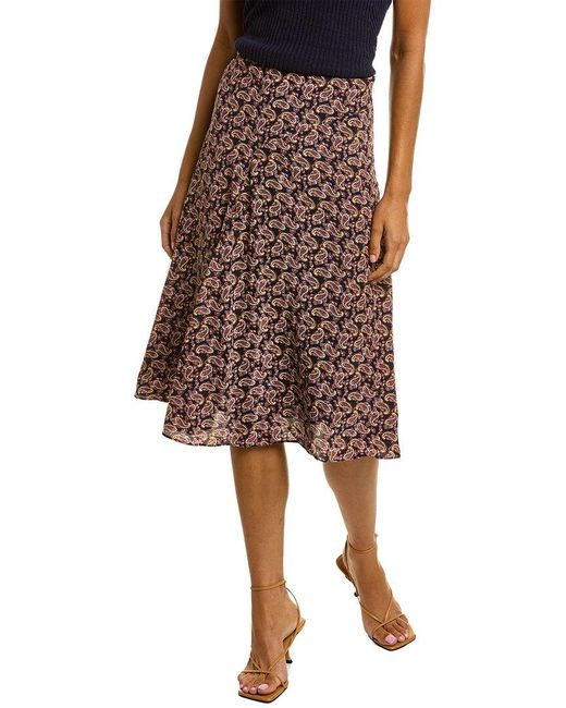 Vanessa Bruno Brown Philae Silk-blend Skirt