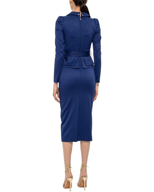 BGL Blue Wool-blend Midi Dress