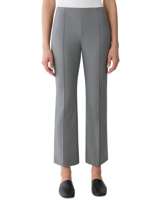 Lafayette 148 New York Gray Vesey Side Zip Flared Ankle Pant