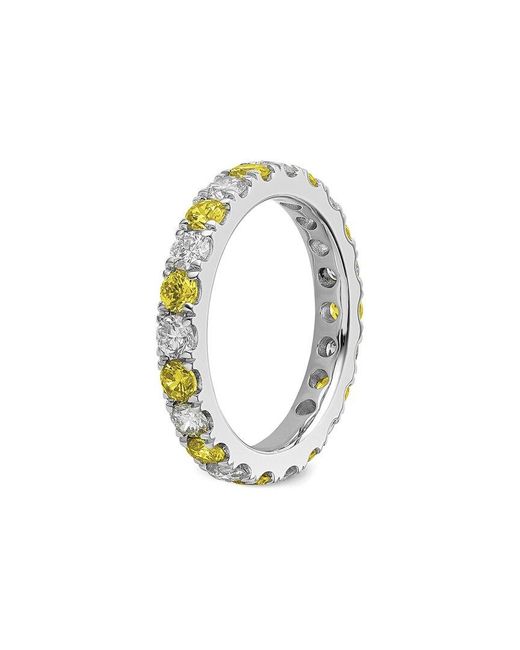 Lab Grown Gemstones White 14K 2.65 Ct. Tw. Lab-Grown Diamond & Lab-Grown Sapphire Eternity Ring