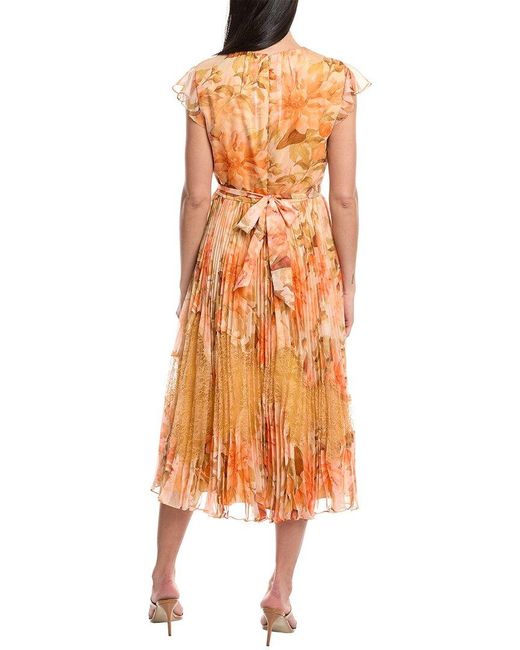Mikael Aghal Orange Midi Dress