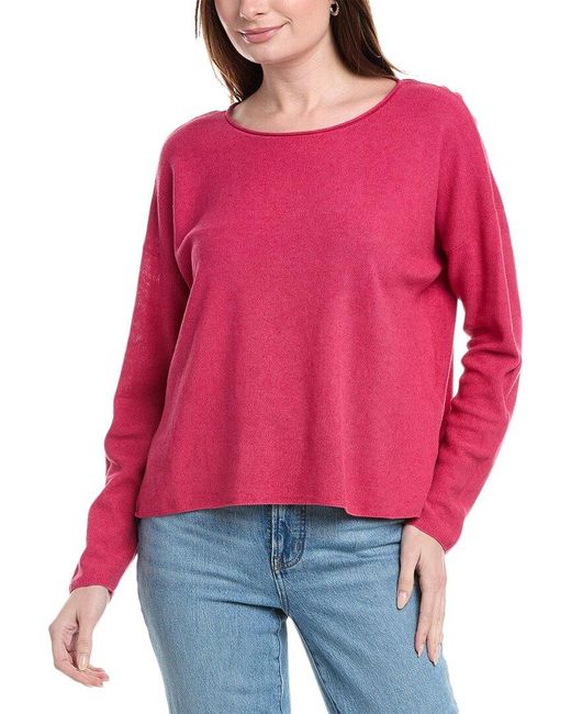 Eileen Fisher Red Box Linen-Blend Top