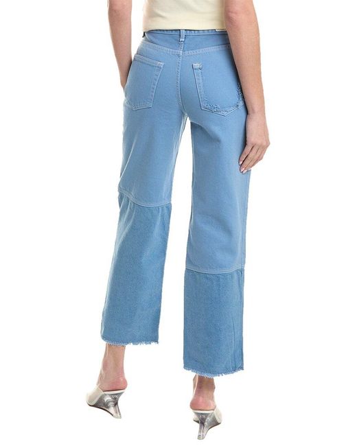 Ganni Reworked Forever Blue High Waisted Crop Jean