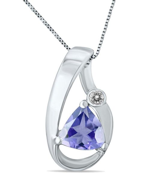 Gemstones Blue 14k 1.19 Ct. Tw. Diamond & Tanzanite Necklace