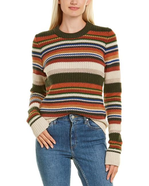 Autumn Cashmere Cotton By Multi Stripe Sweater in Green - Lyst